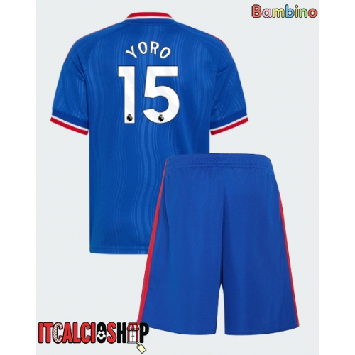 Manchester United Leny Yoro #15 Seconda Maglia Bambino 2026-27 Manica Corta (+ Pantaloni corti)